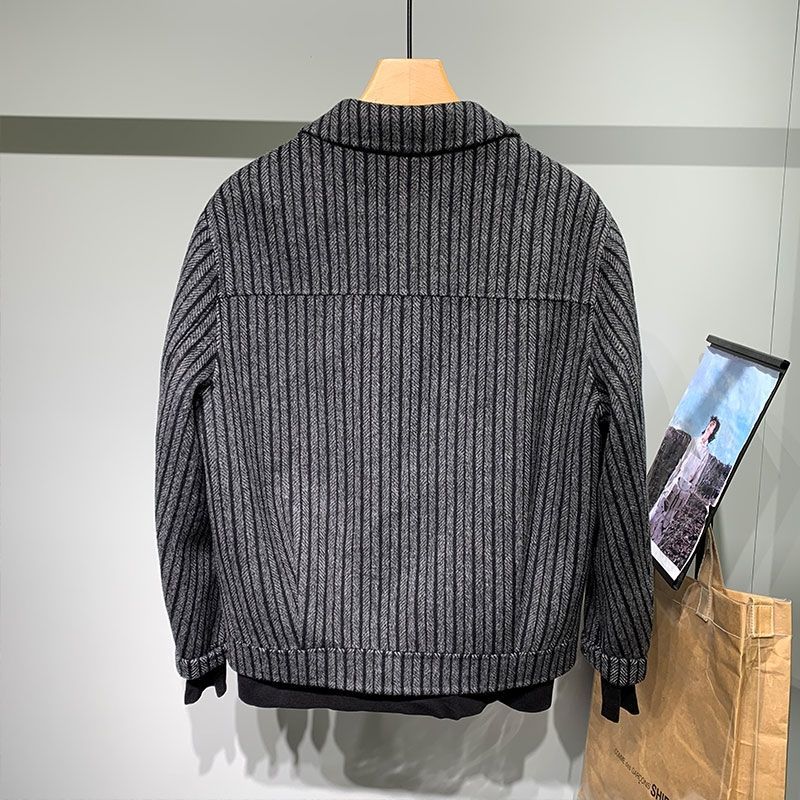 2021 Autumn Winter New Men&amp;#39;s Woolen Coat Wool Blends Thickening Male Business Warm Turn-down Collar Long Sleeve Overcoat B404