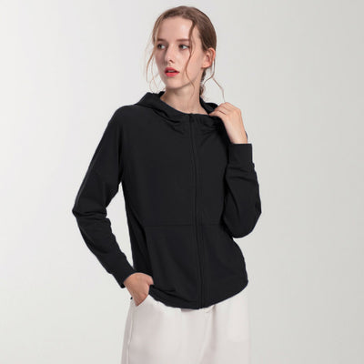 Casual Yoga Coat for Women Breathable Exercise Coats Long Sleeve Hooded Jackets Fitness Outerwear Ladies Running Shirts U562