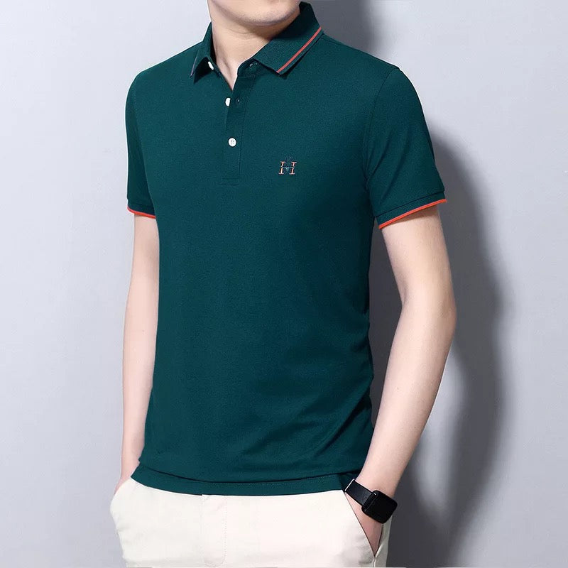 Men Short Sleeve Polo Shirt Pure Color Polo New Clothing Summer Casual Fashion Men Tops