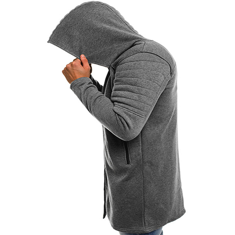 2021 Winter Men&#39;s Jacket Hoody Solid Color Long Sleeve Hooded Waistcoat Men Long Sleeve Outwear