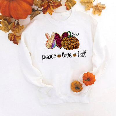 Happy Fall Y'all Truck Printed Sweatshirt Leopard Pumpkin Graphic Tops Autumn Pullovers Hoodies Fashion Women Jumper Streetshirt
