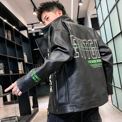 Fashion 2022 Autumn Casual Men&#39;s PU Leather Jackets Streetwear Top Motorcycle Faux Leather Coat Spring Youth Windbreaker Clothes