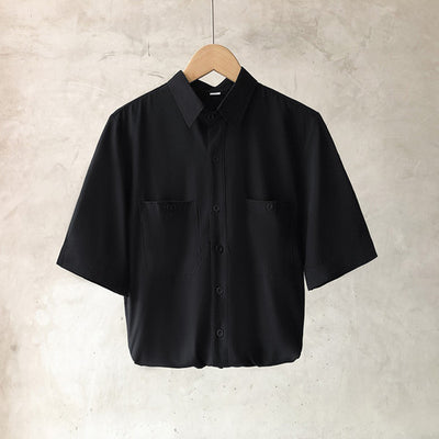 Summer Solid Color Men's Casual Shirts Short SleeveTurndown Collar Single Breasted Simple Fashion Shirts