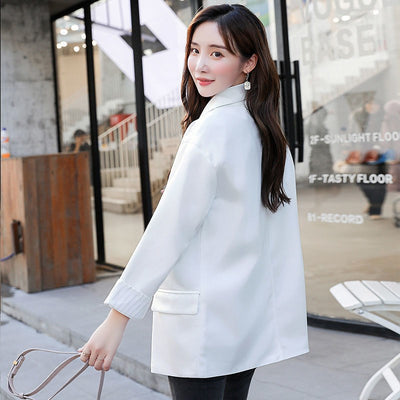 2021 Autumn Winter New Fashion High Street Style Casual Blazers for Lady Comfortable Turn-down Collar Single Breasted Coats