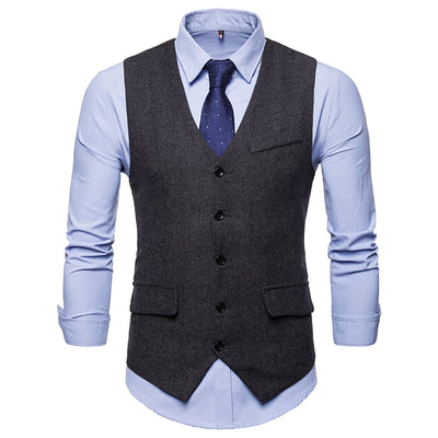 Covrlge Brand Suit Vest Men Jacket Sleeveless Suit Vest Man Jacket Sleeveless Sleeveless Jacket Coat Single Breastedt MWX034