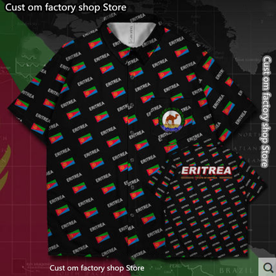 Eritrea national flag full print short-sleeved shirt Men/Women Summer Casual Funny Short Sleeves T-Shirts Streetwear