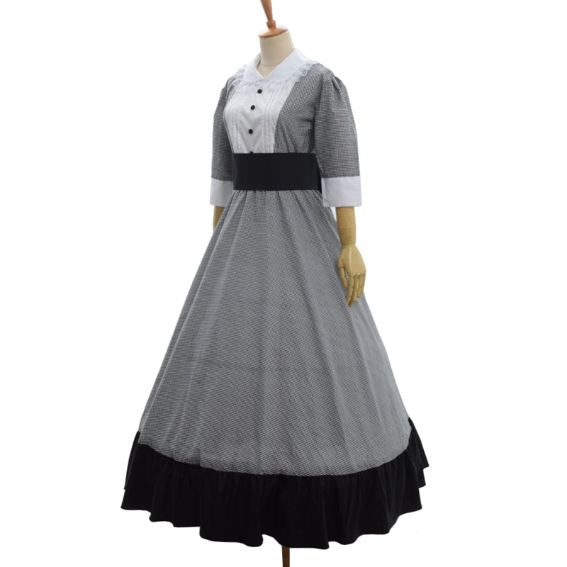 Victorian Women Civil War Maid Long Dress Vintage Reenactment Ball Gown