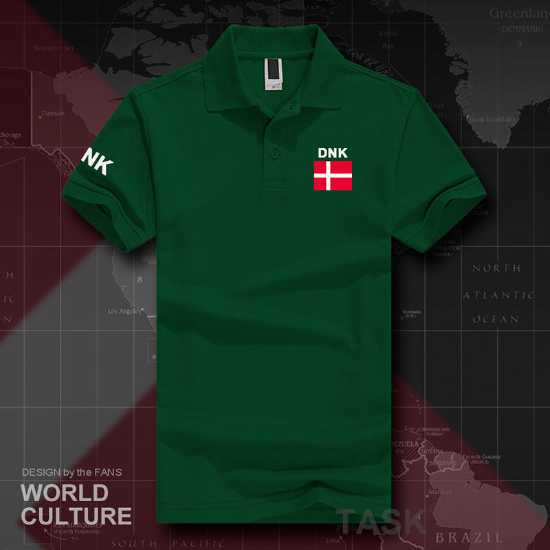 Denmark Danish polo shirts men short sleeve white brands printed for country 2017 cotton nation team flag new Danmark DK DNK