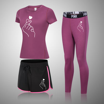 Brand Women's Yoga Leggings Jogging Workout Sport Suit Sportswear Yoga Set Fitness Gym Clothes Running Tennis T-Shirt