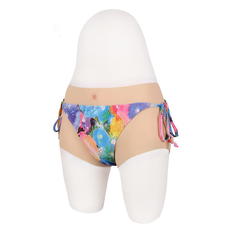 CD Crossdressing Silicone Panties Pseudo-girl Underwear Fake Female Four-corner Shorts for Men and Women