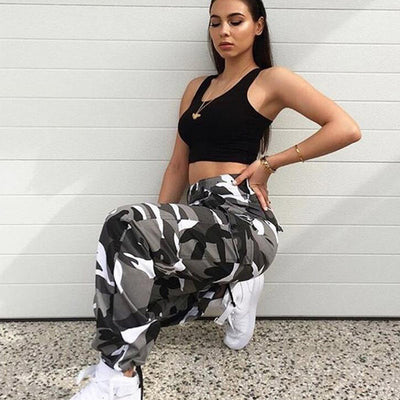 Women High Waist Camouflage Pants Fashion Pantalon Femme Trouser Ankle-Length Sweatpants Cotton Streetwear Camo Pants