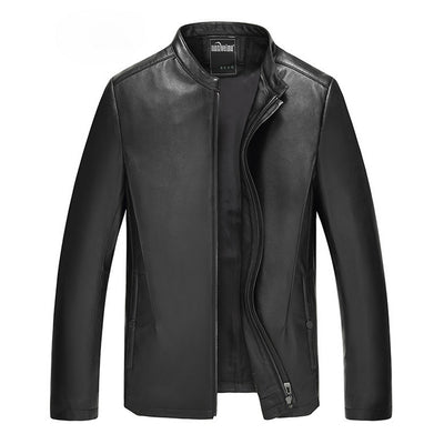 Winter Fur Leather Jacket Men Genuine Leather 2021 New Mandarin Collar Sheepskin Coat Male Leather Jacket Brand Clothing 3XL 50