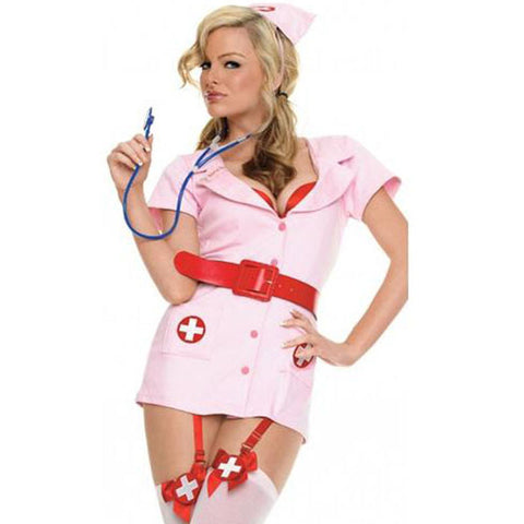 Women Sexy Pink Naughty  Costume Fancy Party Dress Sexy Uniform Outfits Role Play Carnival Adult Halloween Costume