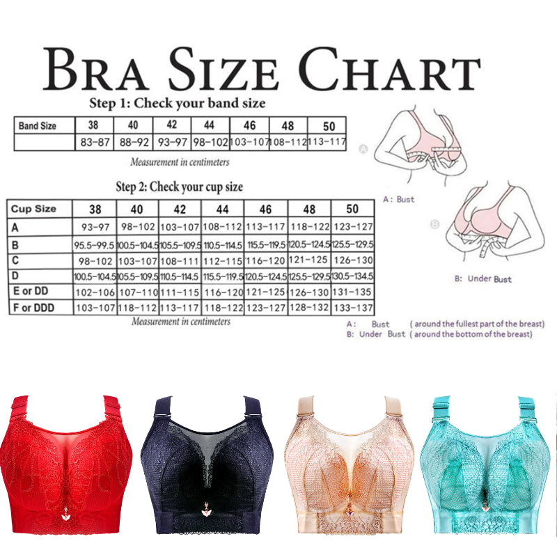 Plus Size Thin Underwear Women &#39;s Adjustable Full Cup Push up Breast Big Chest Upper Support Beauty Back Bra
