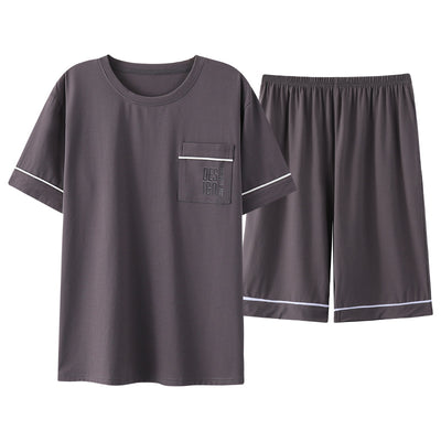 Pajama Sets Men Summer Short Sleeve Tops Shorts Summer Soft Modal Pajamas Home Suit Mens Sleepwear Loose Nightwear 2pcs/set