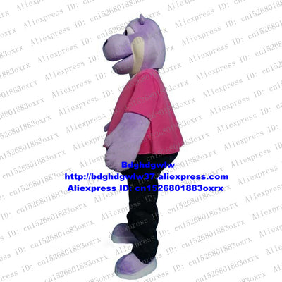 Purple Pink Hippo River Horse Hippopotamus Mascot Costume Adult Cartoon Character Prevalent Prevailing Trade Show Fair zx2500