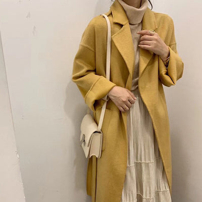 Best selling High fashion Ladies Luxury Real Cashmere Woolen Trench coats Oversize Outerwear