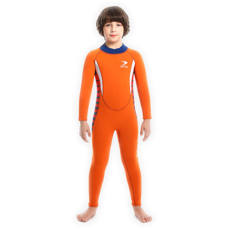 ZCCO 2.5MM neoprene children&#39;s wetsuit Boys long-sleeved diving suit winter thermal swimsuit surfing snorkeling one-piece set