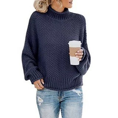 2021 Basic Autumn Winter Pullover Sweater Jumper Turtleneck Women Sweaters Knitted Pullover Tops Fashion Soft Warm Pull 17153