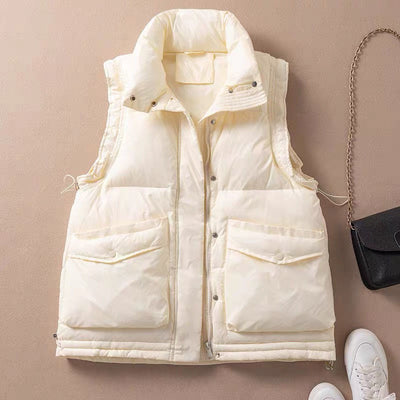 Down Jacket Vest Female 2021 Off-season New Korean Loose Short Style Wearing A Versatile Stand Collar Vest winter Coat women