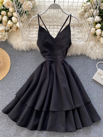 2021 Summer Vacation Women's Beach Dress Sexy V-neck Sleeveless Ruffle A-line White/Red/Green Dress For Female Vestidos Verano