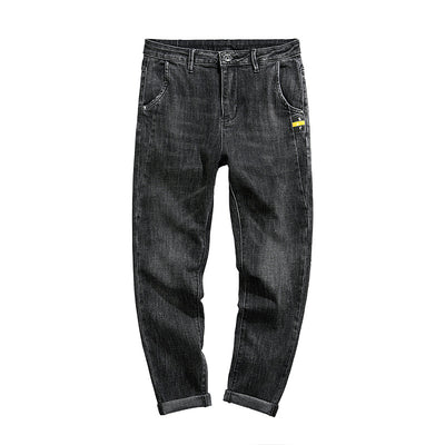 Men&#39;s Fashion brand Jeans black Oblique slot pocket Autumn New Casual Simplicity Hip-hop Style Street Pants Brand Male Trousers