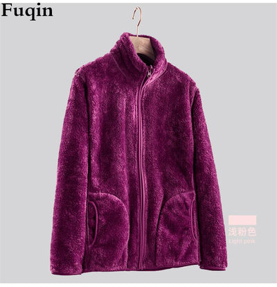 Sports Couple Coat Winter Warm Men And Women Outdoor Recreation Coat Solid Casual Lightweight Full Zip Soft Polar Fleece Jacket