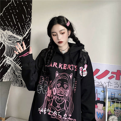 Woman sweatshirts Funny Cartoon Hoodies Cute Anime Oversize Hoodie Harajuku with print Tops punk Pullover Clothes #ZYNWY-664