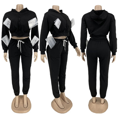 Wholesale Winter Tracksuit Women 2 Piece Sets Womens Outfits Hoodie Jacket Top Pants Sets Casual Sweatsuits for Women Sporty