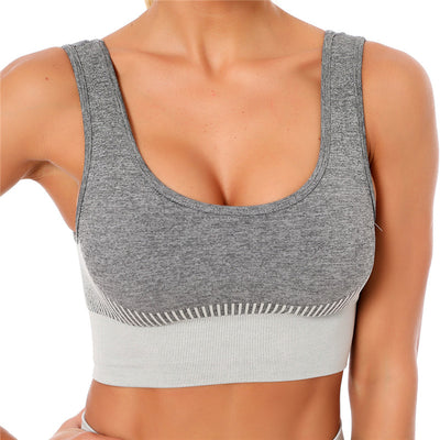 2021 Sexy Seamless Sports Bra Solid Yoga Top Women Fitness Push up Gym Shockproof Seamless Shirt Running Workout Fast Dry Vest