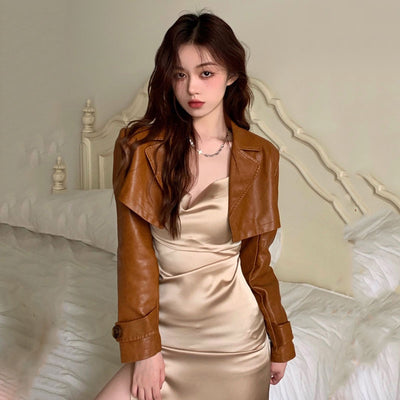 New Autumn Winter Women Leather Jackets Soft Pu Pink Leather Coats Short Design Slim Cute Faux Leather Motorcycle Outwear