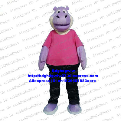 Purple Pink Hippo River Horse Hippopotamus Mascot Costume Adult Cartoon Character Prevalent Prevailing Trade Show Fair zx2500