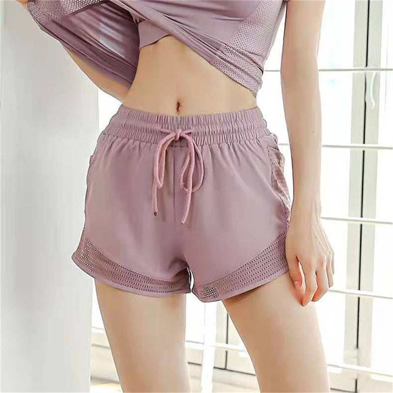 Women&#39;s Running Fitness Yoga Shorts Summer Sports Quick-Drying Workout Gym Athletic Hiking Shorts Double Layer Shorts