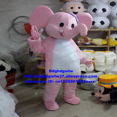 Pink Elephant Elephish Mascot Costume Adult Cartoon Character Outfit Suit Commercial Street Marketplstar Marketplgenius zx2448