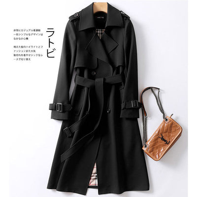 Korean Loose Medium Length Women&#39;s Windbreaker Double Breasted Lace Up Women&#39;s Cape Windbreaker Slim Coat In Spring and Autumn