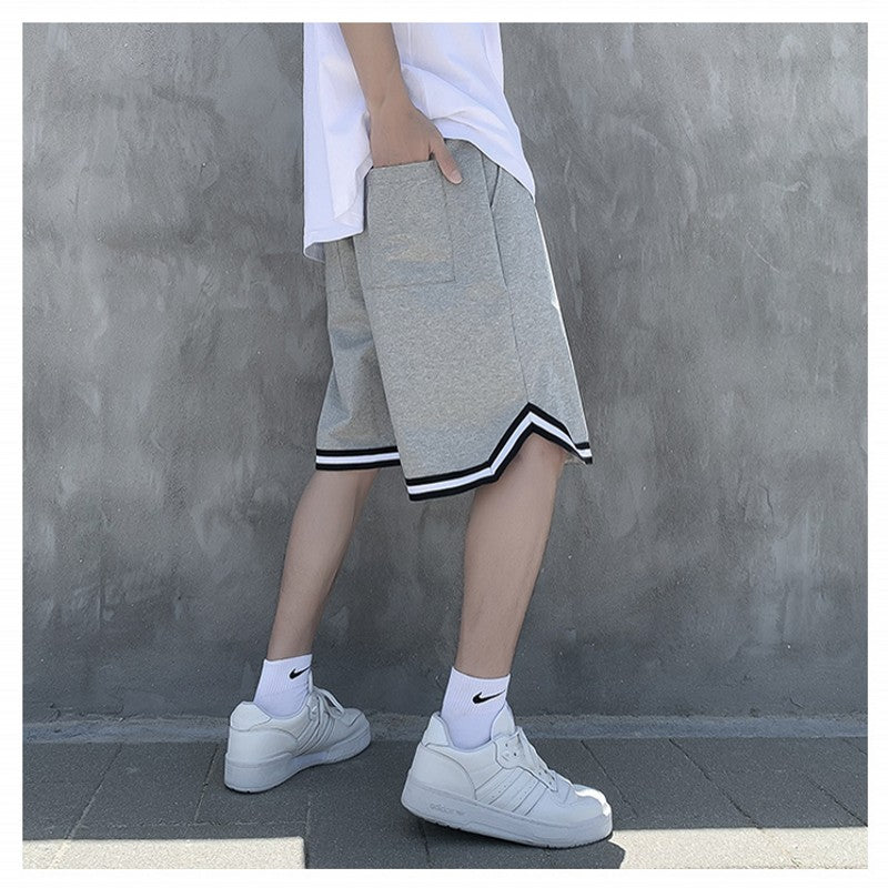 J GIRLS Summer New Mens Crossfit Shorts Polyester Breathable Running Basketball Training Short Pant Patchwork Stripe Casual