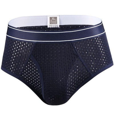 Underpants Men Underwear Mesh Holes Qucik Dry Sexy Briefs Breathable Thin Mens Slips Cueca Male Panties Gay Man