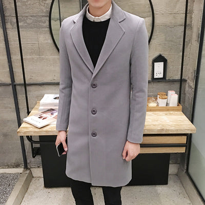 2022 Autumn and Winter New Fashion Warm Wool Coat Casual Self-cultivation Versatile Mid-length Windbreaker Jacket 5XL Large Size