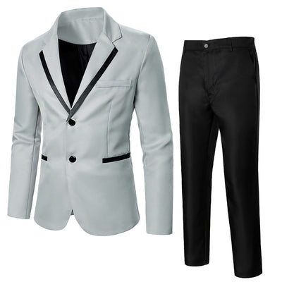 Mens Business Formal Wedding Prom Casual Premium Stretch Slim Fit Classic Fit Tuxedo Blazer And Pants Two Piece Dress Tuxedo
