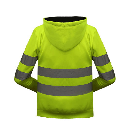 polar fleece fluo yellow and orange reflective safety sweatshirt