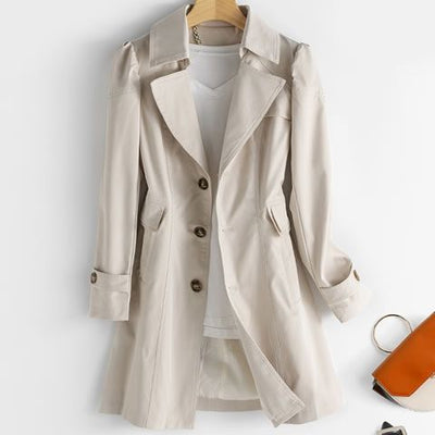 Spring Long Trench Coat for Women Slim Single Breasted Trench Coat Women's Office Coat Female Windbreaker Plus Size