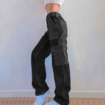 Out Jeans Designer Pants for Women Fashion Women&#39;s High Waist Ripped Edge Casual Jeans Straight Jeans for Tall Women 34 Inseam