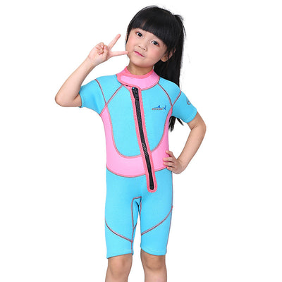 DIVE&SAIL 2.5mm Kids Boy Girl Diving Short Sleeve Swimwear Surf Shorty Floatsuit WetSuit free shipping