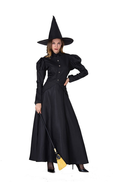 Women Witch Costume Halloween Carnival Costume Black Witch Costume For Adult Girls Fancy Dress Party Outfit