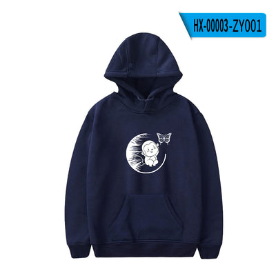 2022 New Thicken Warm Hoodies Spring Autumn Sweatshirts Winter Women's Anime Girl's Last Trip Print Harajuku Street Hooded Tops