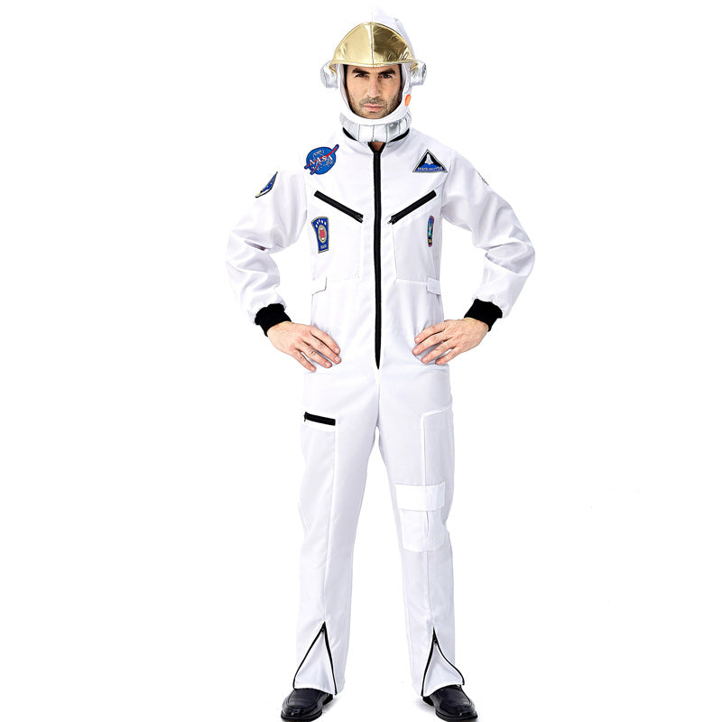 Adult Astronaut Costume Space Suit Pilots Jumpsuit Party Purim Carnival Cosplay Outfit Helmet For Men