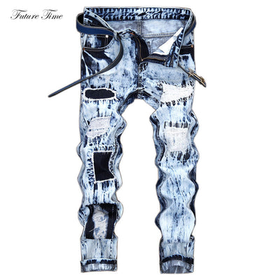 Jeans Men Embroidery Ripped Jeans For Men Biker Jeans Men Classic Spring Streetwear 2021 Autumn Straight Slim Skinny Pants C1479
