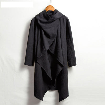 Men Trend Jackets Spring Autumn New Men&#39;s Windbreaker Mid-long Cape Cardigan Long Sleeve Coat Trend Men Clothing Tops