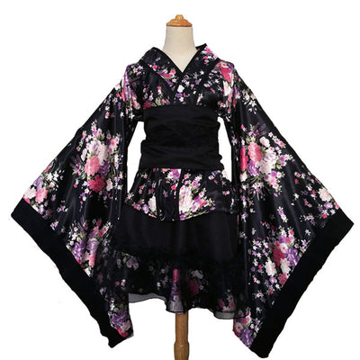 Shanghai Story Lolita Sets Womens Printing Kimono Dress Short Style Party Dress