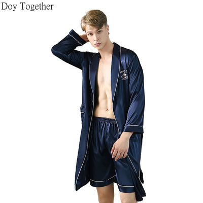 Yao d. ice silk silk pajamas women summer men's robe household to take two dresses wholesale TZ658 / WP893